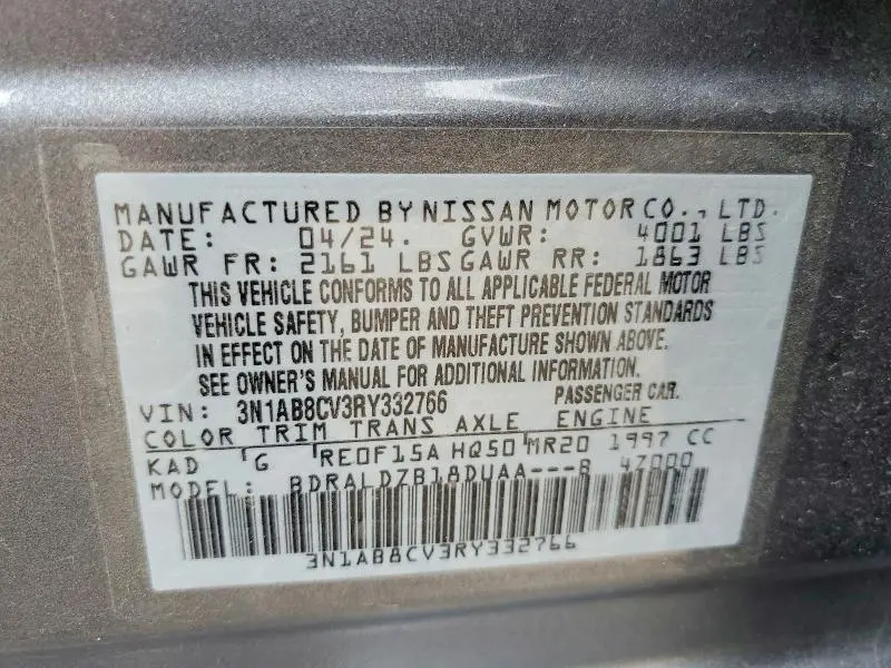 2024 NISSAN SENTRA SV  