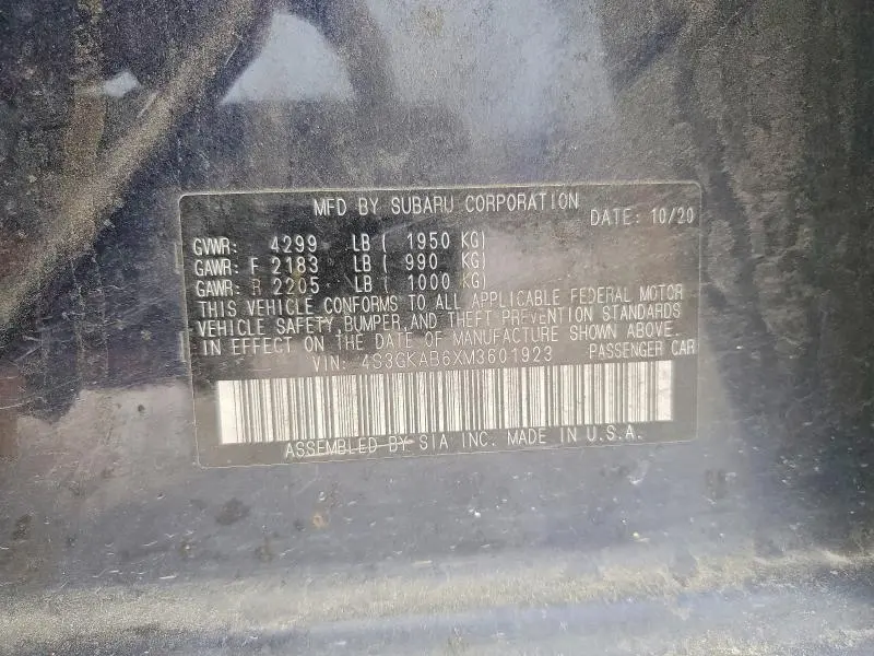 2021 SUBARU IMPREZA   