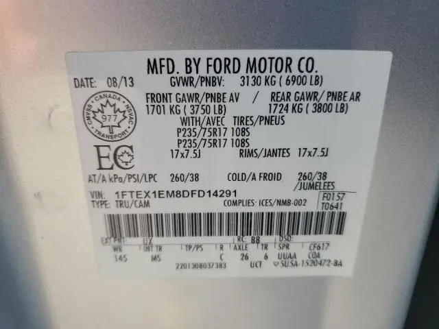 2013 FORD F150 SUPER CAB  