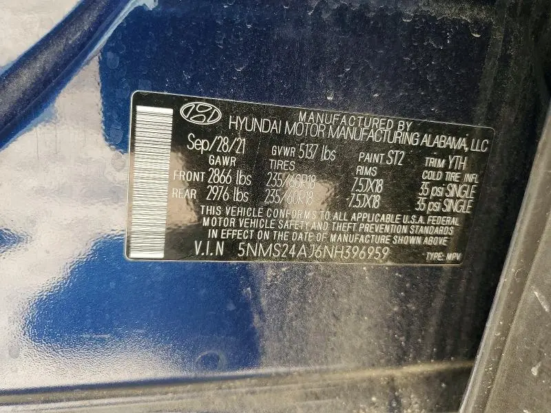 2022 HYUNDAI SANTA FE SEL  