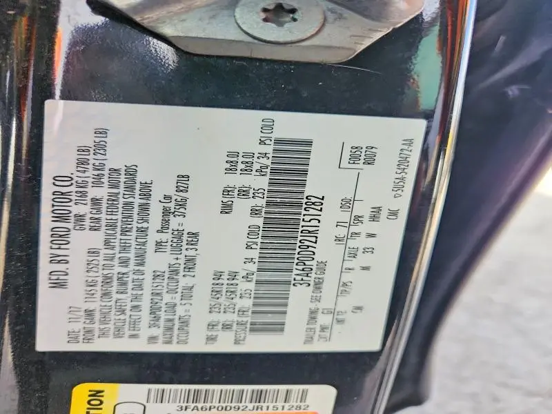 2018 FORD FUSION TITANIUM  
