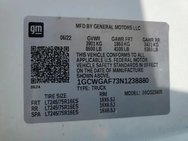 2022 CHEVROLET EXPRESS G2500   