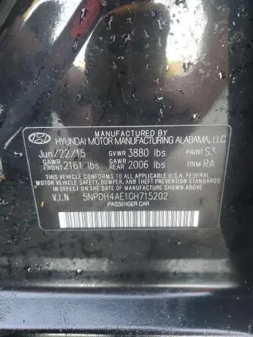 2016 HYUNDAI ELANTRA SE  