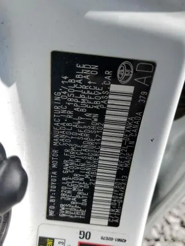 2014 TOYOTA COROLLA L  