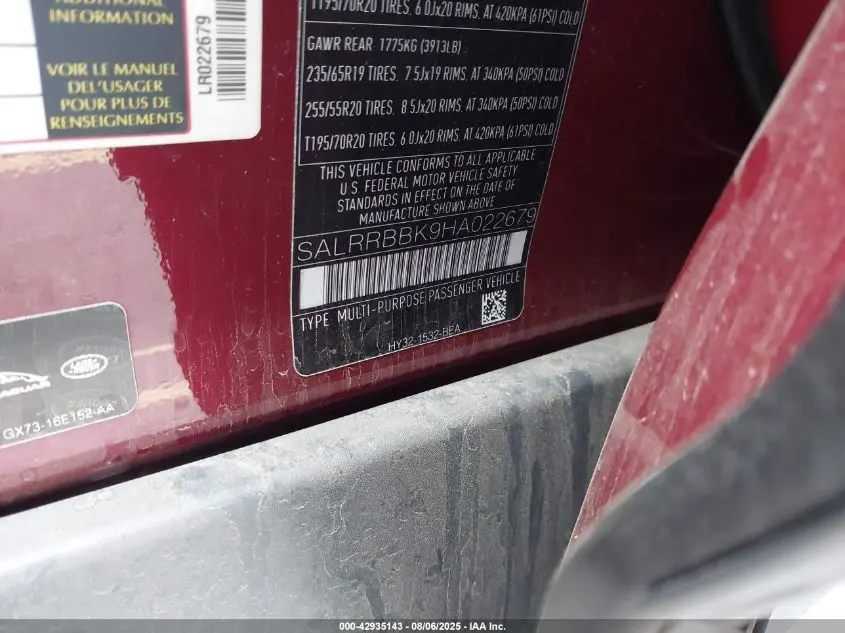 2017 LAND ROVER DISCOVERY HSE