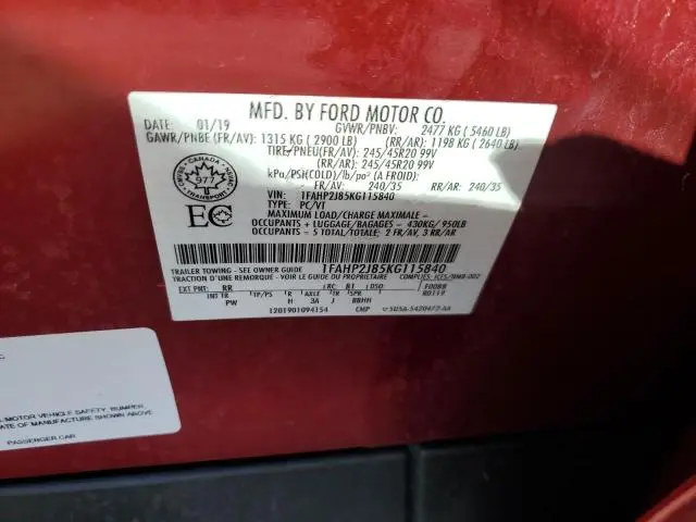 2019 FORD TAURUS LIMITED  