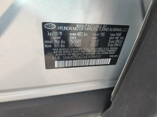 2019 HYUNDAI SANTA FE SE  