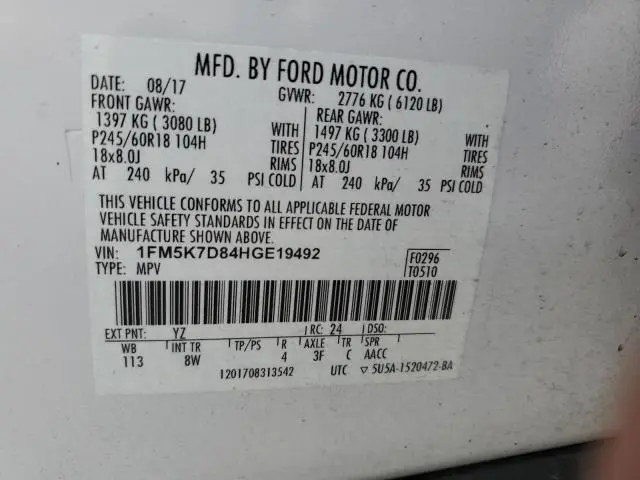 2017 FORD EXPLORER XLT  