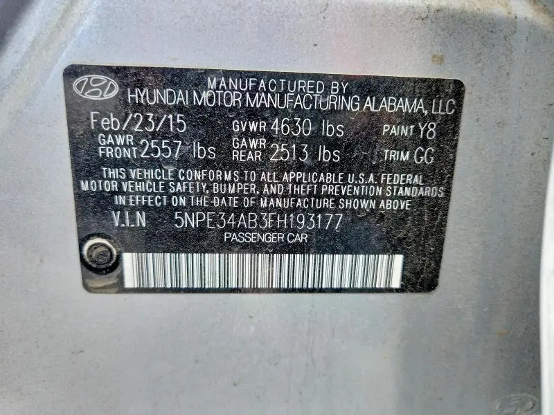 2015 HYUNDAI SONATA SPORT 2.0T  