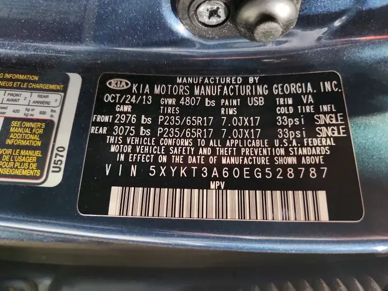 2014 KIA SORENTO LX  
