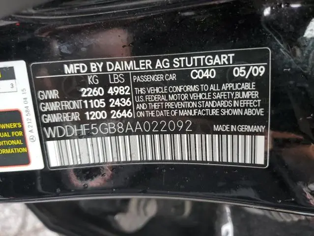 2010 MERCEDES-BENZ E 350