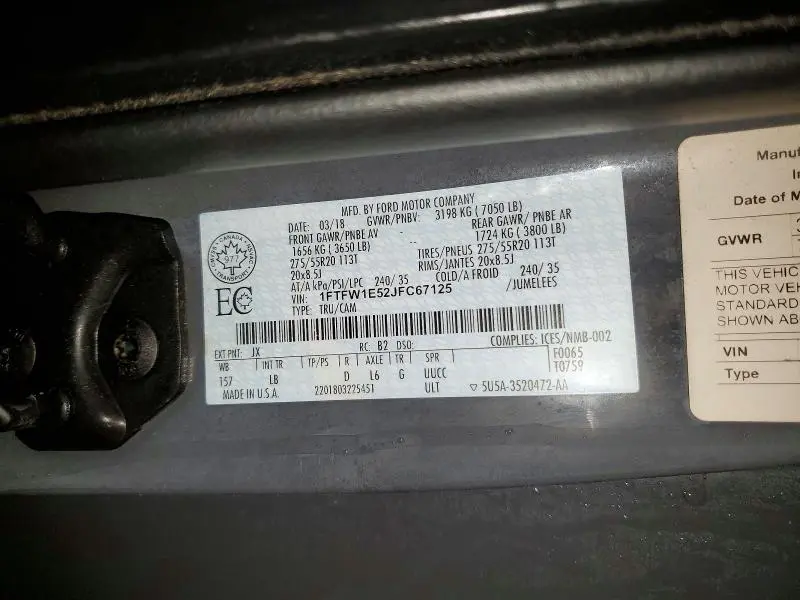 2018 FORD F150 SUPERCREW  