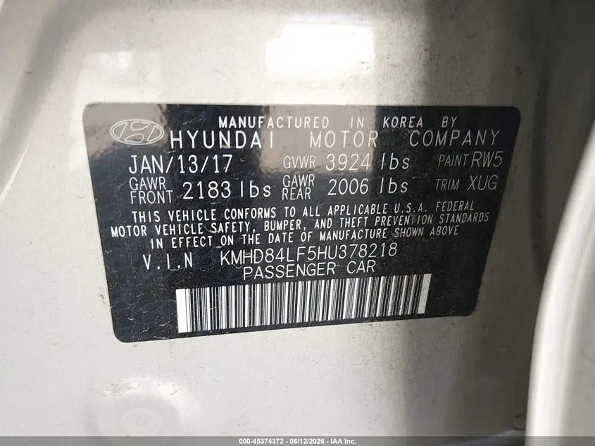2017 HYUNDAI ELANTRA SE