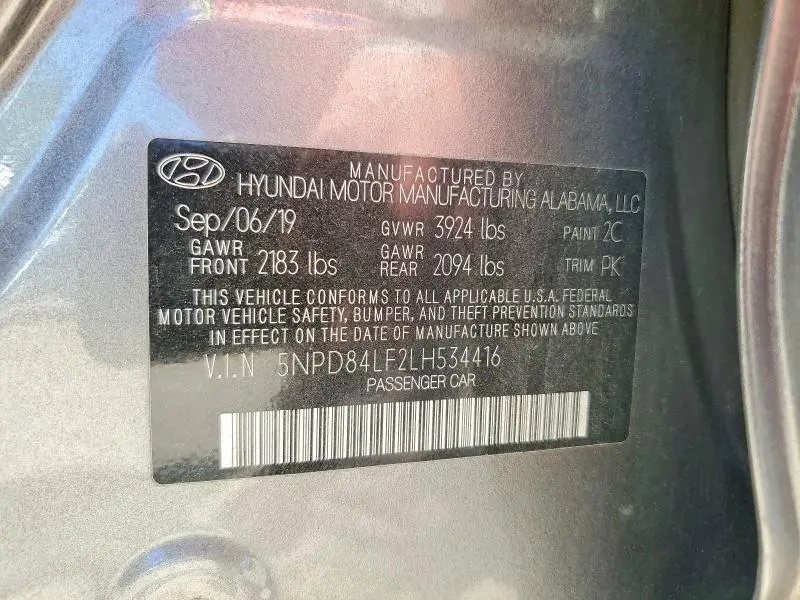 2020 HYUNDAI ELANTRA SEL  