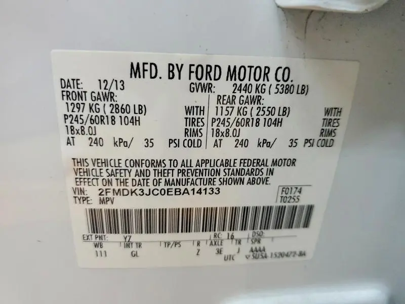 2014 FORD EDGE SEL  