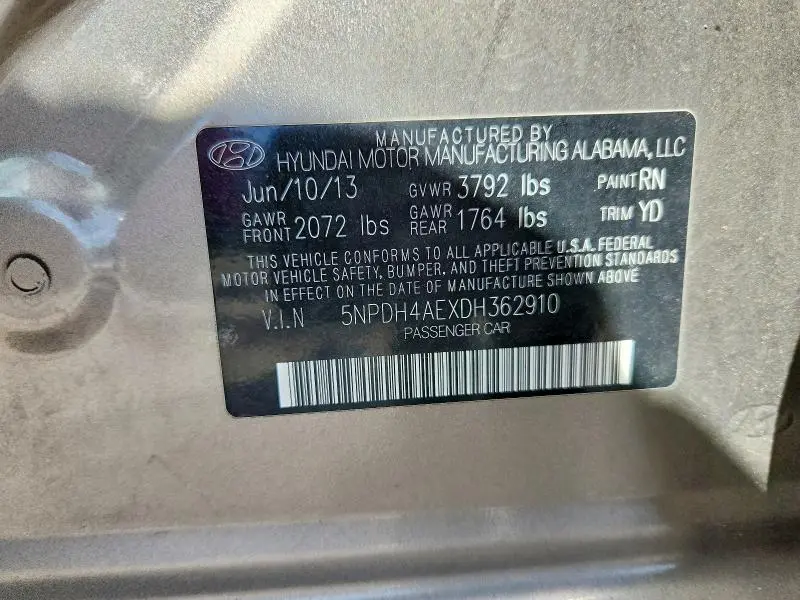 2013 HYUNDAI ELANTRA GLS  