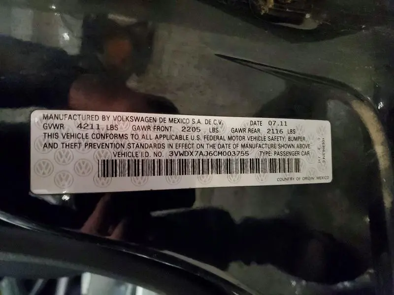 2012 VOLKSWAGEN JETTA SE  