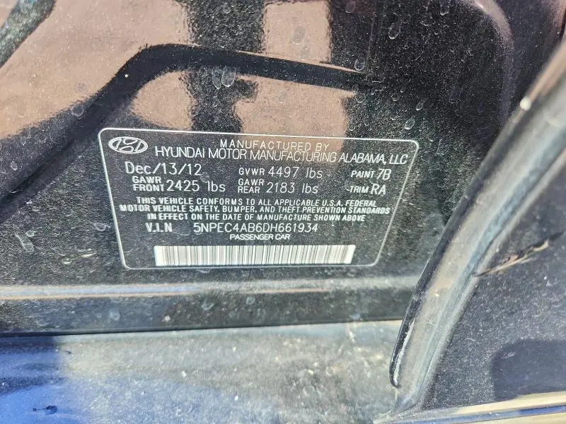 2013 HYUNDAI SONATA LIMITED 2.0T  