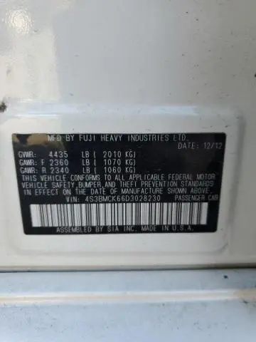 2013 SUBARU LEGACY 2.5I LIMITED  