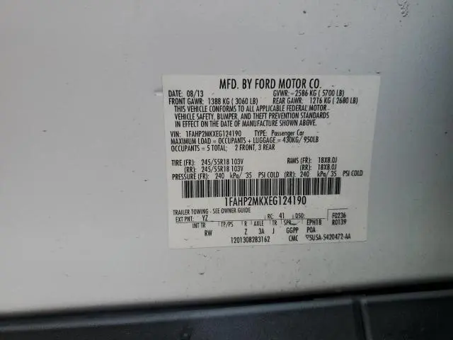 2014 FORD TAURUS POLICE INTERCEPTOR  