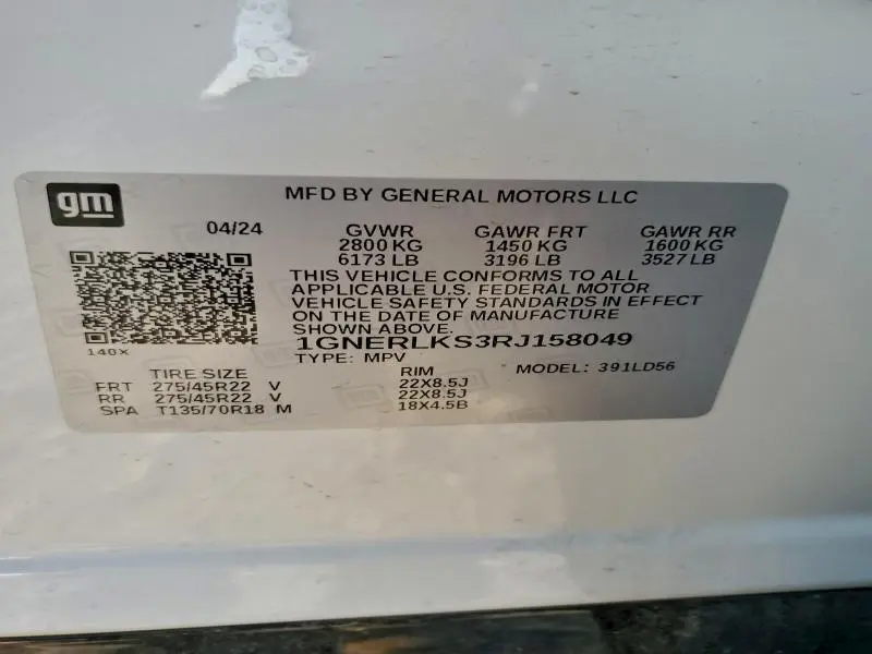 2024 CHEVROLET TRAVERSE RS  