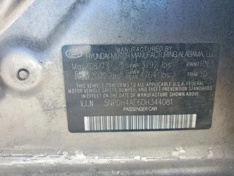 2013 HYUNDAI ELANTRA GLS  