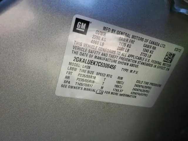 2012 GMC TERRAIN SLT  