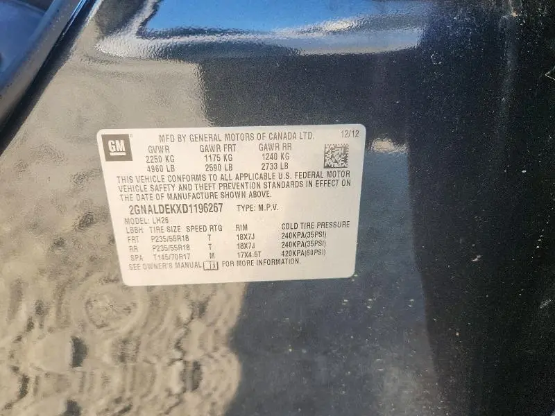 2013 CHEVROLET EQUINOX LT  
