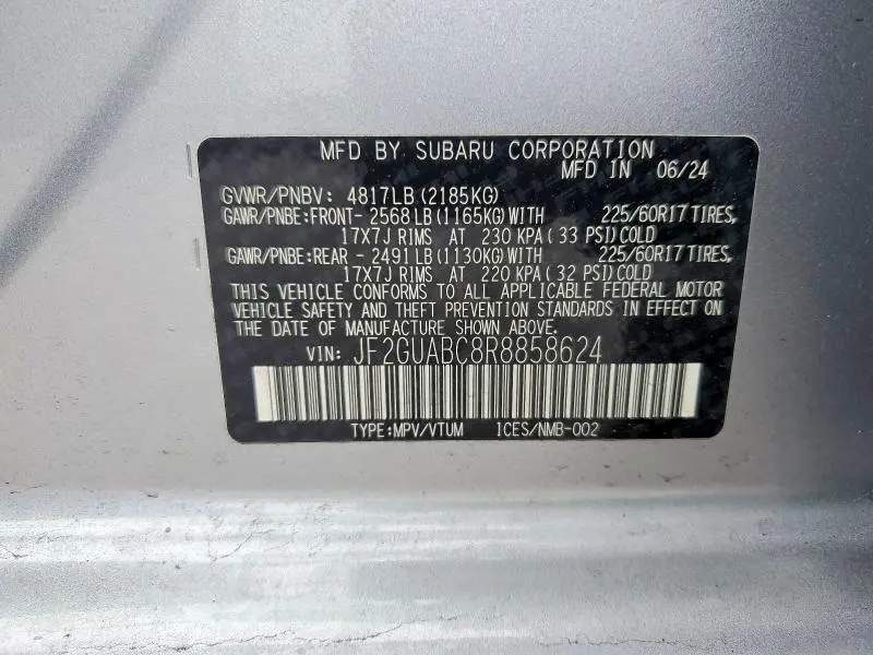 2024 SUBARU CROSSTREK   