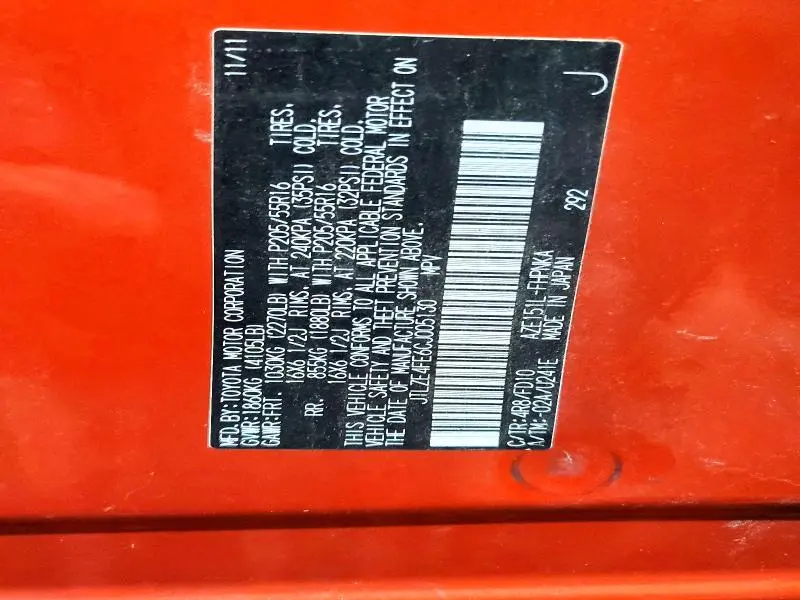 2012 TOYOTA SCION XB   