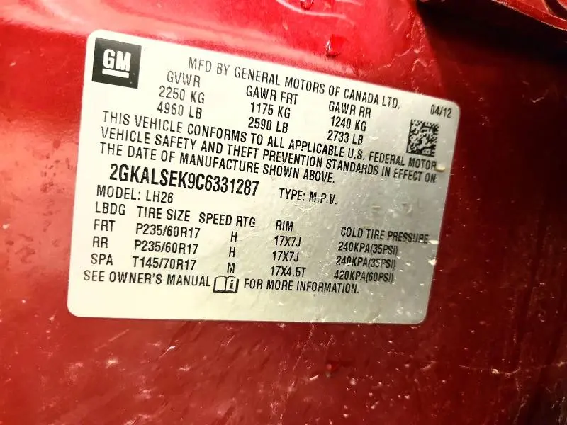 2012 GMC TERRAIN SLE  