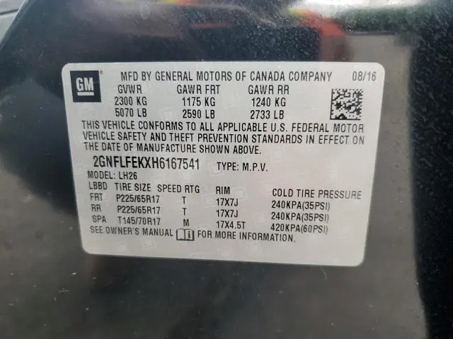 2017 CHEVROLET EQUINOX LT  