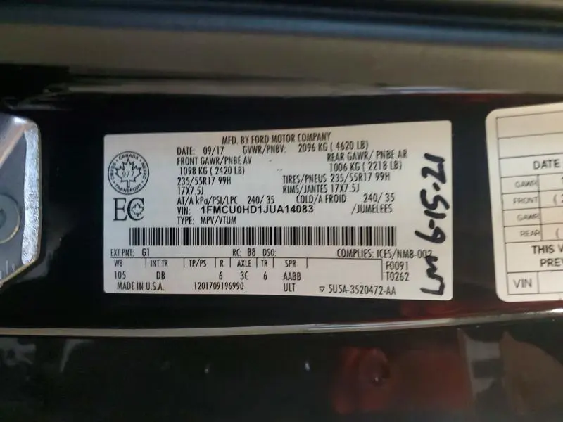 2018 FORD ESCAPE SEL  