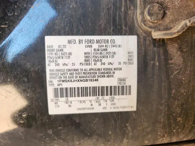 2022 FORD EXPLORER TIMBERLINE  