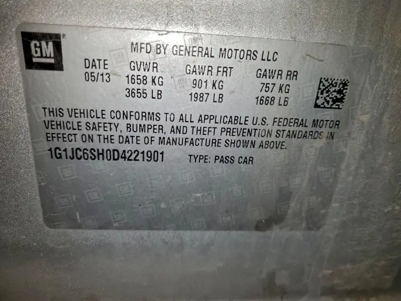 2013 CHEVROLET SONIC LT  