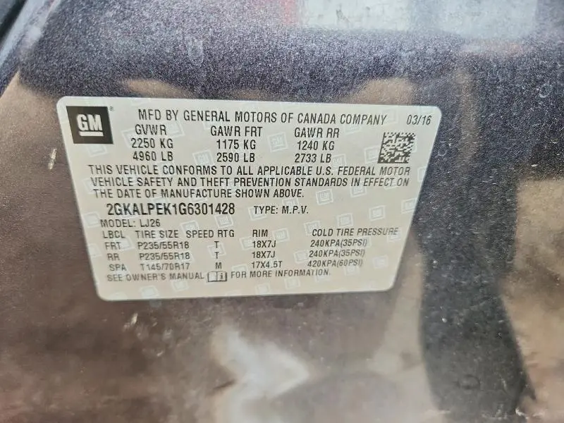 2016 GMC TERRAIN SLT  