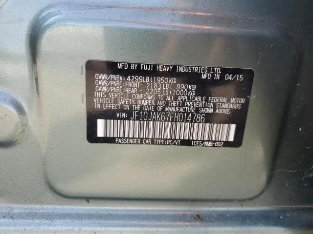 2015 SUBARU IMPREZA PREMIUM PLUS  