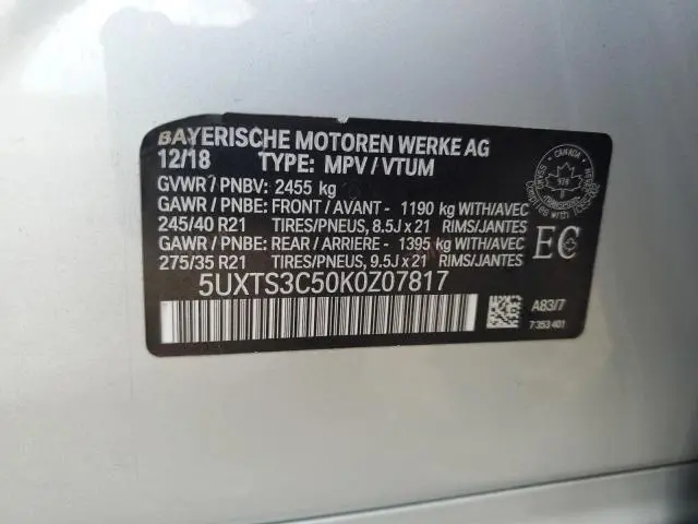 2019 BMW X3 XDRIVEM40I  