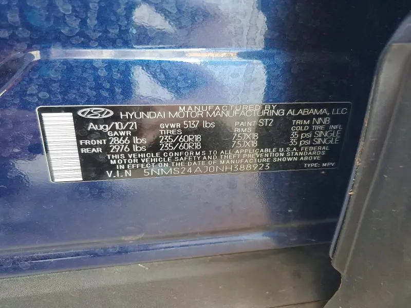 2022 HYUNDAI SANTA FE SEL  