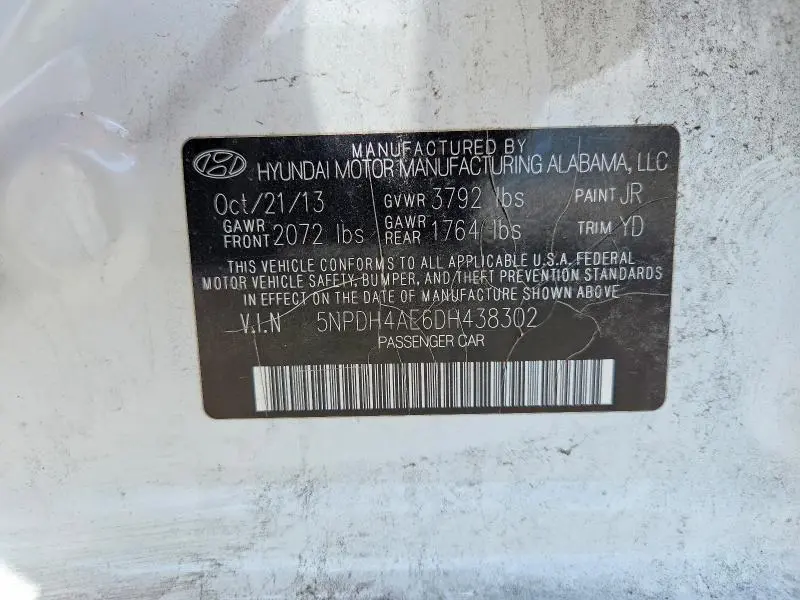 2013 HYUNDAI ELANTRA GLS  