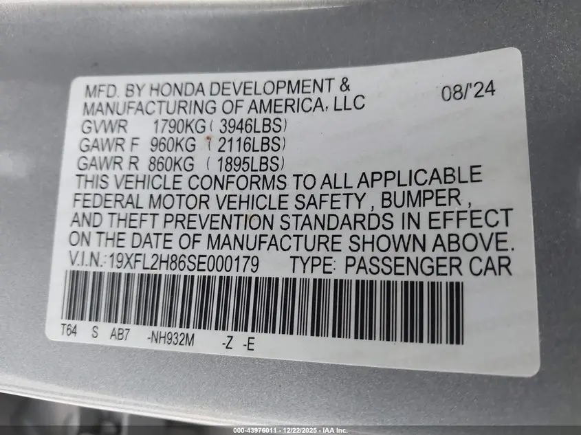 2025 HONDA CIVIC SEDAN SPORT