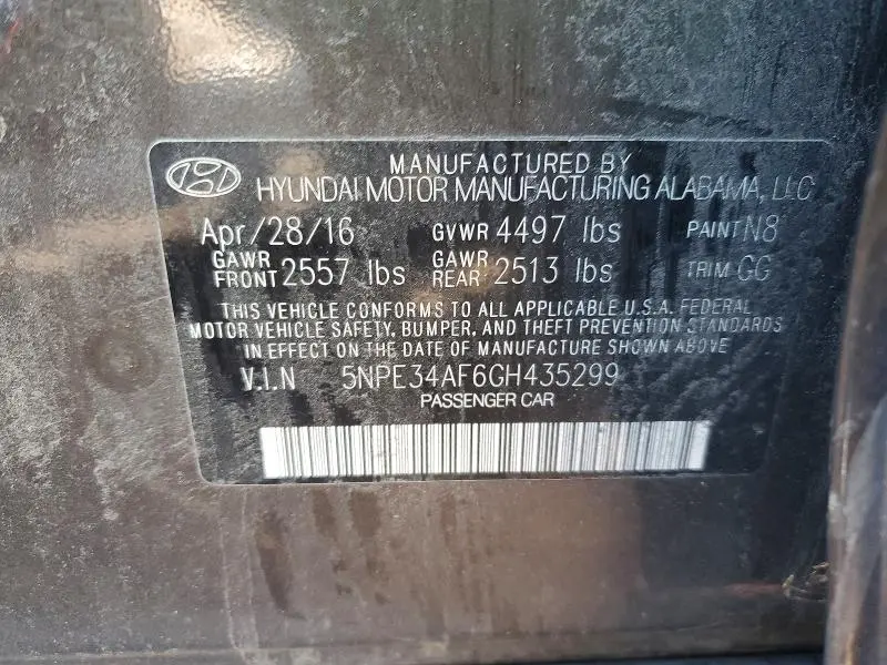 2016 HYUNDAI SONATA SPORT  