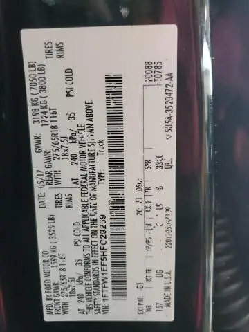 2017 FORD F150 SUPERCREW  