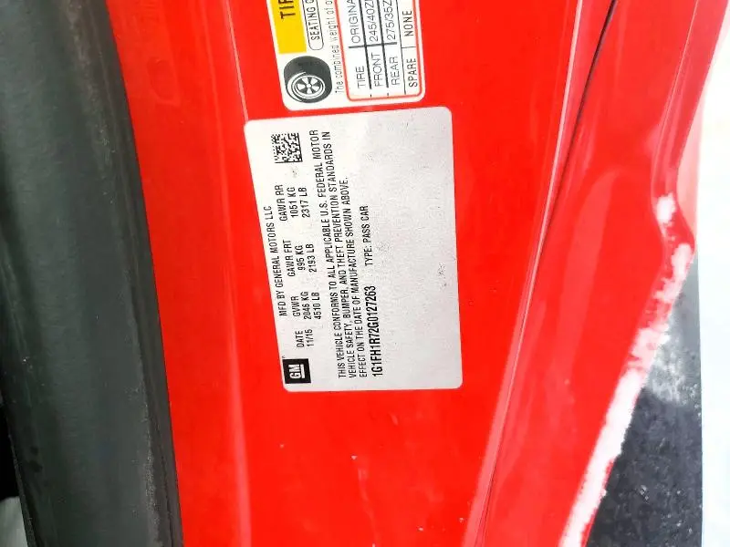 2016 CHEVROLET CAMARO SS  