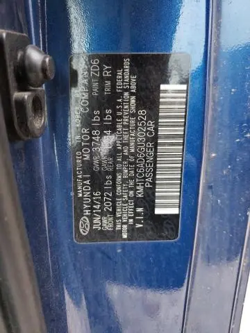 2016 HYUNDAI VELOSTER   