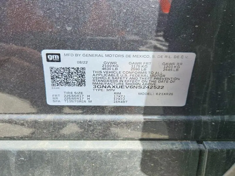 2022 CHEVROLET EQUINOX LT  