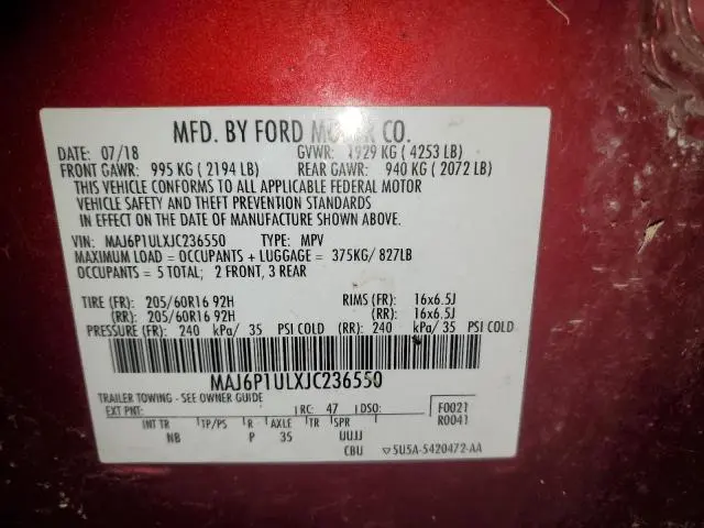 2018 FORD ECOSPORT SE  