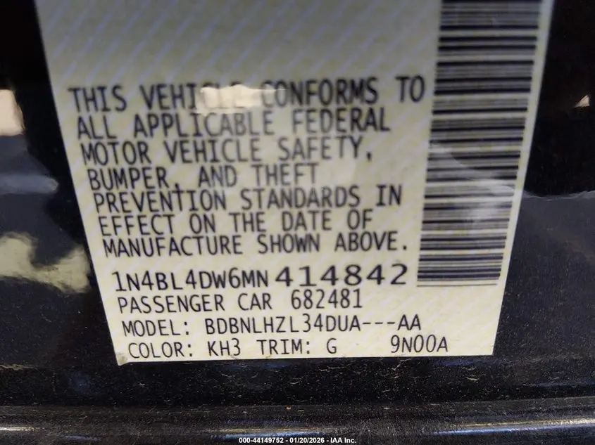 2021 NISSAN ALTIMA SV INTELLIGENT AWD