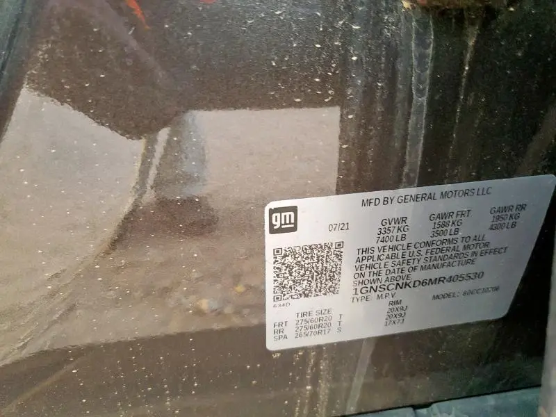 2021 CHEVROLET TAHOE C1500 LT  