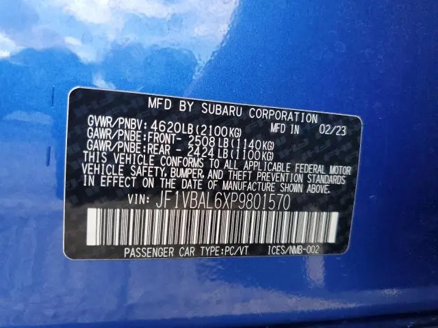 2023 SUBARU WRX LIMITED  